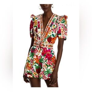 Farm Rio romper Cotton Flowerful Sketch Romper size medium